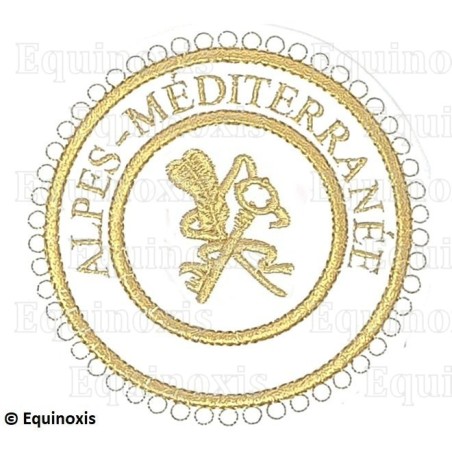 Badge / Macaron GLNF – Grande tenue provinciale – Grand Archiviste – Alpes-Méditerranée – Brodé machine